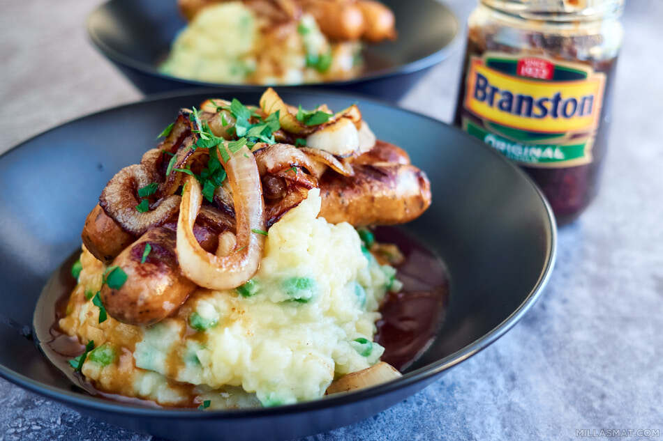 Bangers and mash med sauce diable | Millas Mat